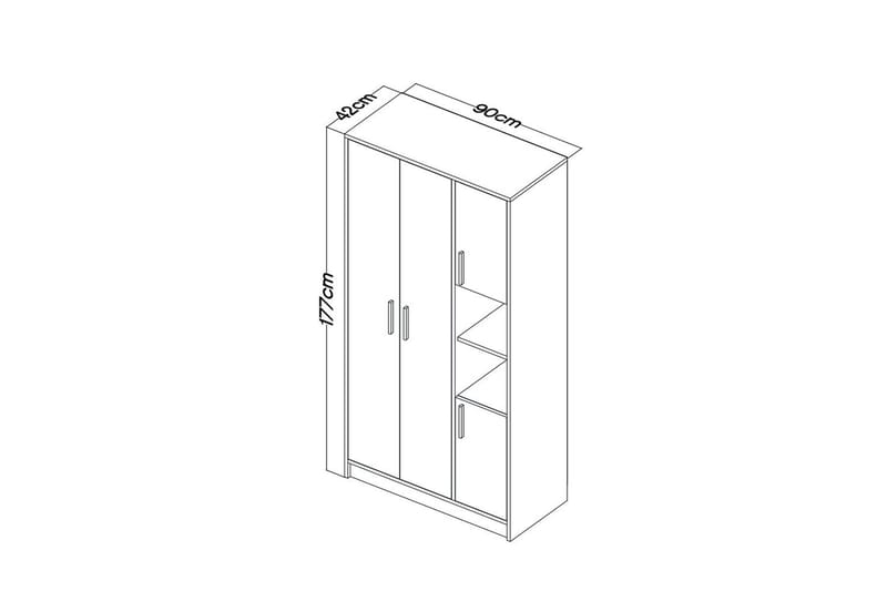 Garderobe Iskral Atlantic Pine - Brun - Opbevaring - Tøjopbevaring - Garderobeskabe