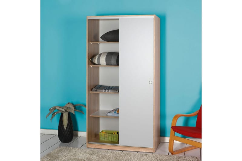 Garderobe Jovel Sudaks / Hvid - Hvid/Koralrosa - Opbevaring - Tøjopbevaring - Garderobeskabe