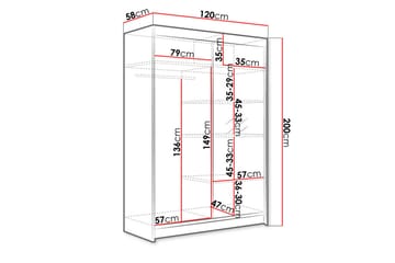 Garderobe + LED - Hvid - Opbevaring - Tøjopbevaring - Garderobeskabe