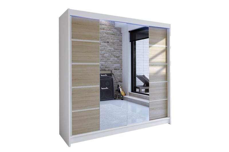 Garderobe + LED, Vit | Ek