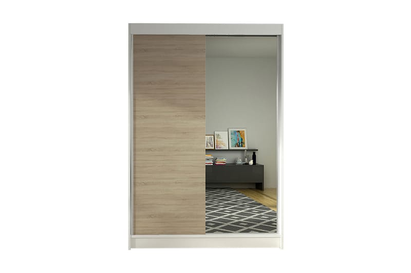 Garderobe Lino - Hvid/Eg - Opbevaring - Tøjopbevaring - Garderobeskabe