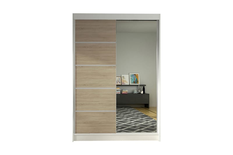 Garderobe Lino - Hvid/Eg - Opbevaring - Tøjopbevaring - Garderobeskabe