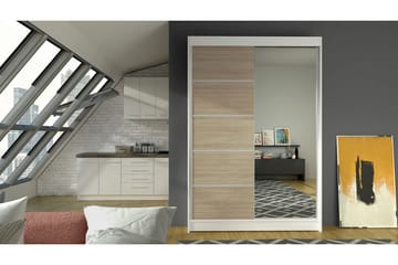 Garderobe Lino - Hvid/Eg - Opbevaring - Tøjopbevaring - Garderobeskabe