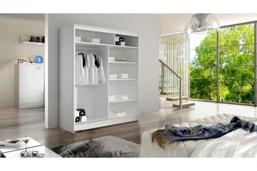 Garderobe Lino - Hvid/Eg - Opbevaring - Tøjopbevaring - Garderobeskabe