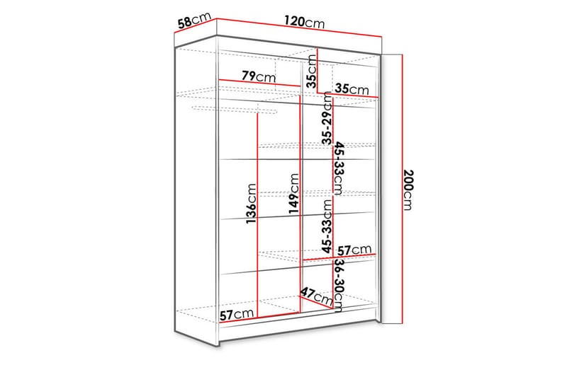 Garderobe Lino - Sort - Garderobeskabe - Garderobeskab & klædeskab