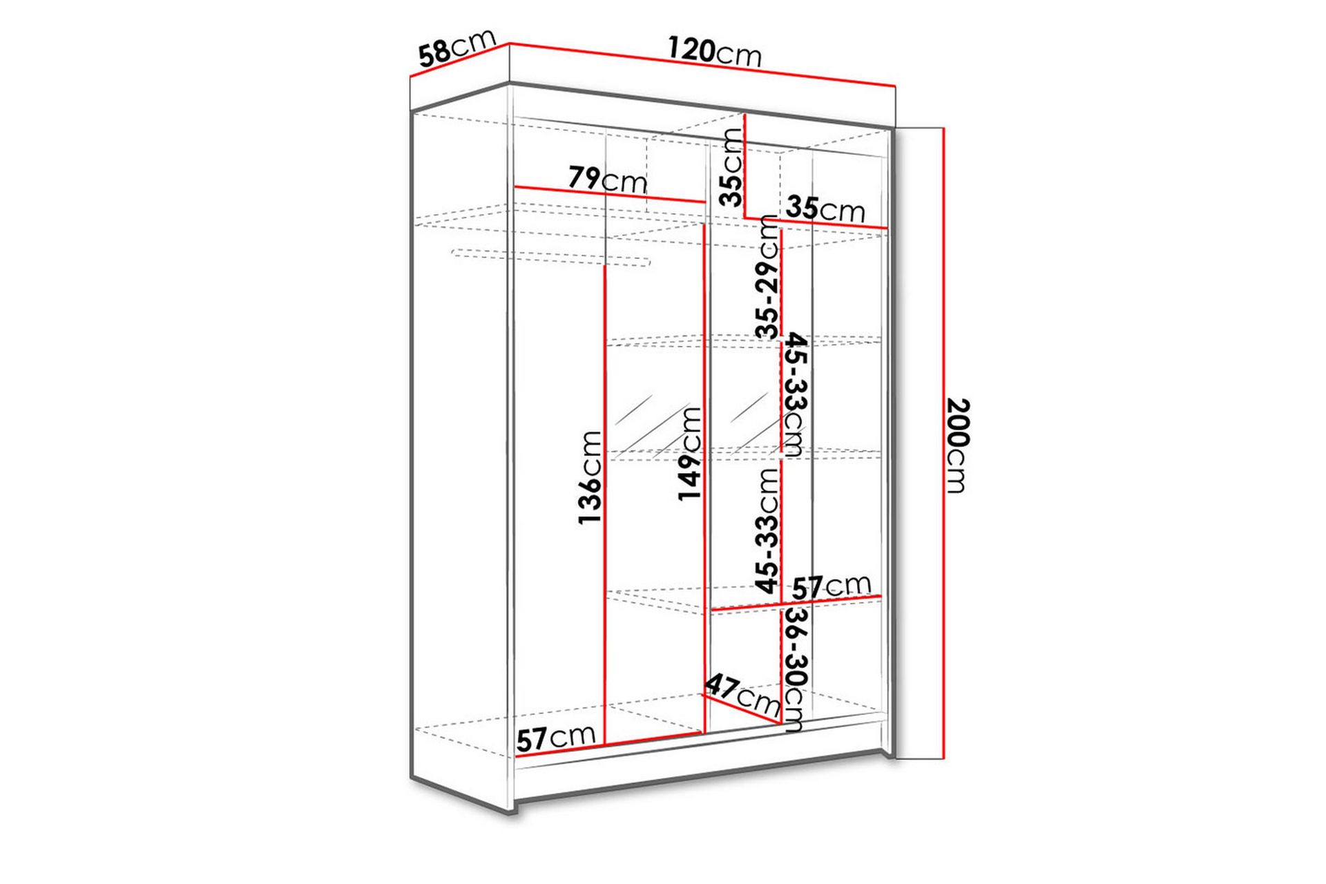Garderobe Lino - Sort - Opbevaring - Tøjopbevaring - Garderobeskabe