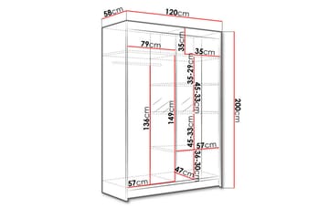 Garderobe Lino - Sort/Hvid - Opbevaring - Tøjopbevaring - Garderobeskabe