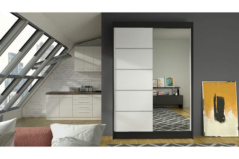 Garderobe Lino - Sort/Hvid - Opbevaring - Tøjopbevaring - Garderobeskabe