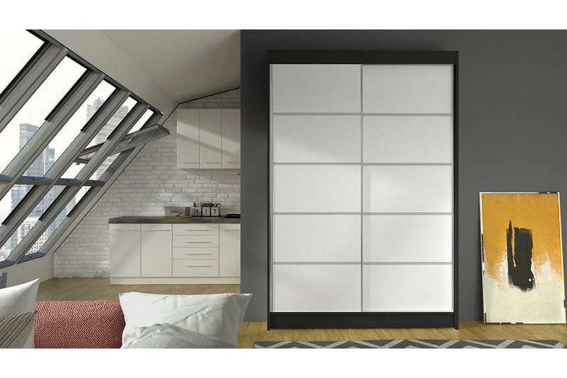 Garderobe Lino - Sort/Hvid - Opbevaring - Tøjopbevaring - Garderobeskabe - Garderobeskab & klædeskab