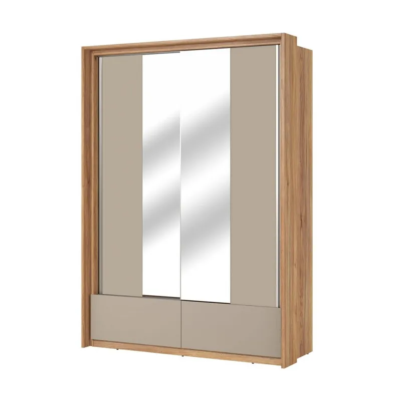 Garderobe med spejl Impressio 2 skydedøre med 2 skuffer, 159 cm