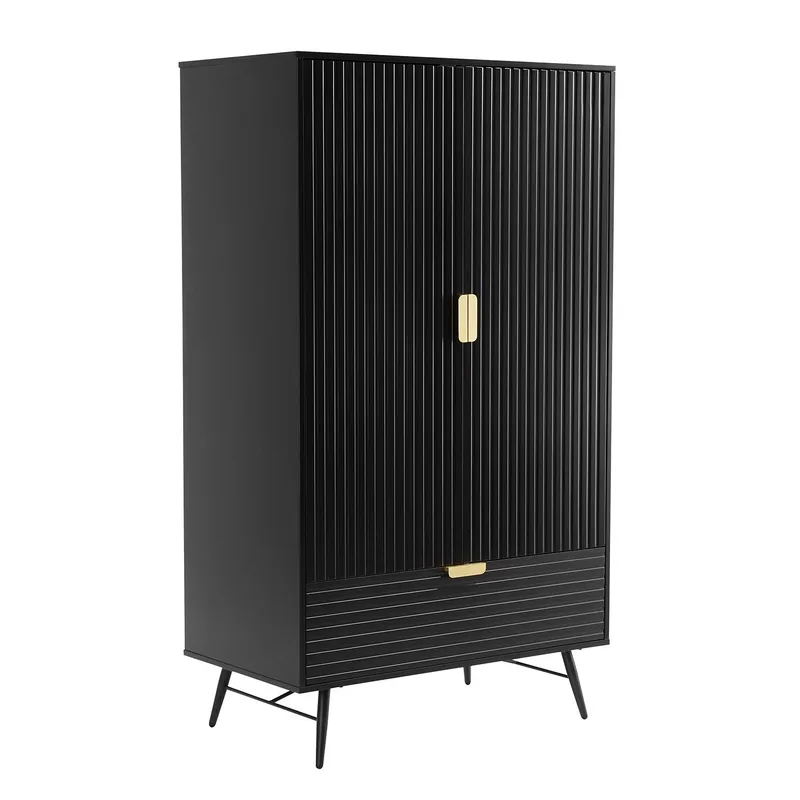 Garderobe Morvi 100x56x175 cm, Sort
