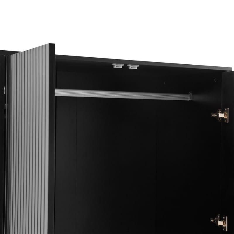 Garderobe Morvi 100x56x175 cm - Sort - Opbevaring - Tøjopbevaring - Garderobeskabe - Garderobeskab & klædeskab