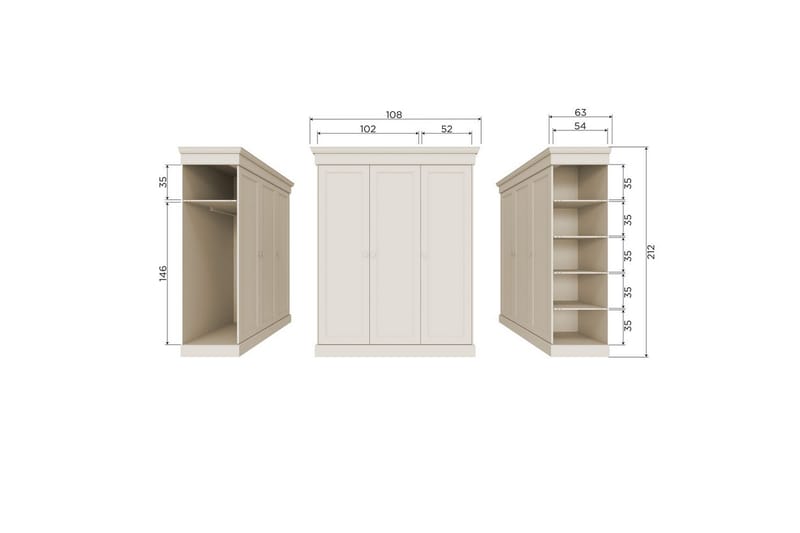Garderobe Olivia - Opbevaring - Tøjopbevaring - Garderobeskabe