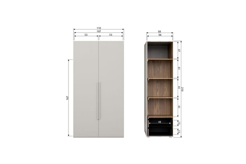 Garderobe Rens 2 Døre - 2 Døre - Opbevaring - Tøjopbevaring - Garderobeskabe - Garderobeskab & klædeskab