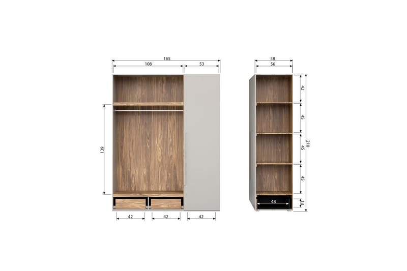 Garderobe Rens 3 døre - 3 døre - Opbevaring - Tøjopbevaring - Garderobeskabe - Garderobeskab & klædeskab