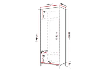 Garderobe - Sort/Guld - Opbevaring - Tøjopbevaring - Garderobeskabe