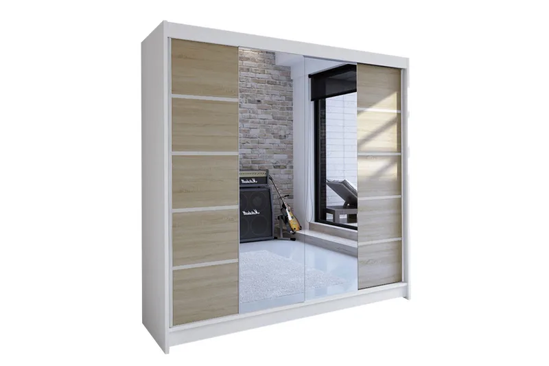 Garderobe Talin - Hvid/Eg - Opbevaring - Tøjopbevaring - Garderobeskabe