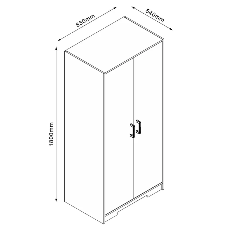 Garderobe Ulvmar 83x54x180 cm - Ask - Opbevaring - Tøjopbevaring - Garderobeskabe - Garderobeskab & klædeskab