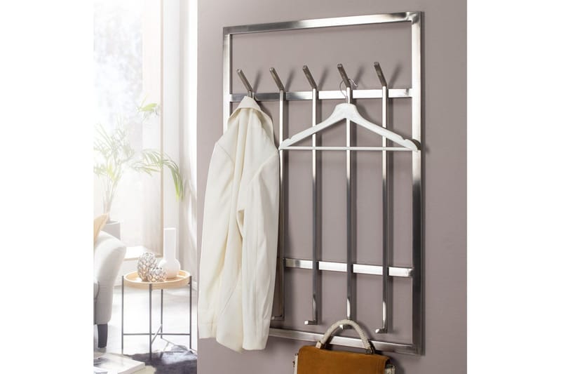 Garderobe Wohnling Vægmonteret knagerække 10 metal kroge poleret mat - Opbevaring - Tøjopbevaring - Knagerækker