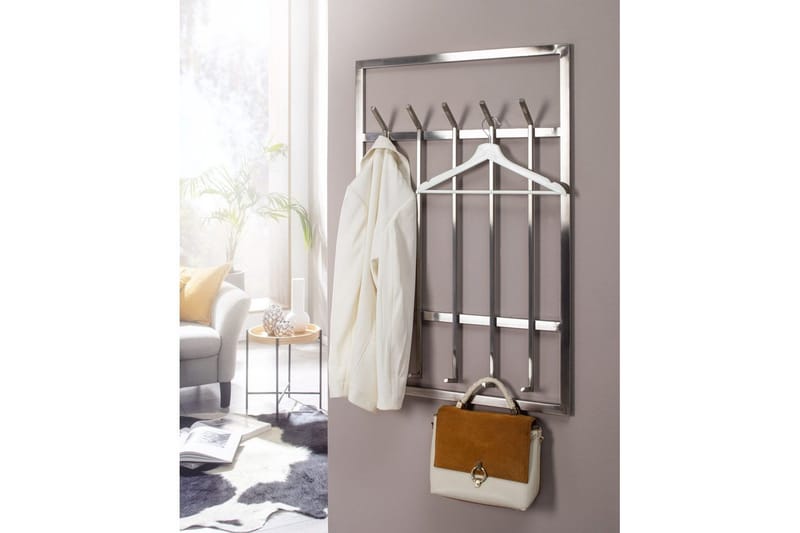 Garderobe Wohnling Vægmonteret knagerække 10 metal kroge poleret mat - Opbevaring - Tøjopbevaring - Knagerækker