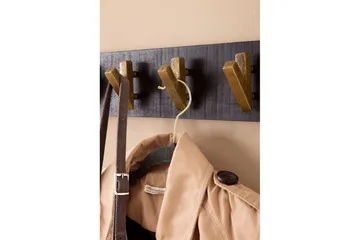 Garderobe Wohnling Vægmonteret knagerække 6 gyldne metal kroge elegant i sort guld - Opbevaring - Tøjopbevaring - Knagerækker
