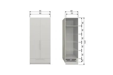Garderobe Pure 2 Døre - 2 Døre - Opbevaring - Tøjopbevaring - Garderobeskabe - Garderobeskab & klædeskab
