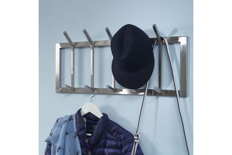 Garderobe Wohnling Vægmonteret knagerække 5 metal kroge poleret mat - Opbevaring - Tøjopbevaring - Garderobeskabe - Garderobebeslag - Garderobehåndtag