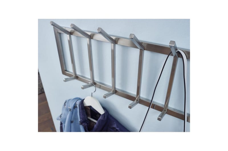 Garderobe Wohnling Vægmonteret knagerække 5 metal kroge poleret mat - Opbevaring - Tøjopbevaring - Knagerækker
