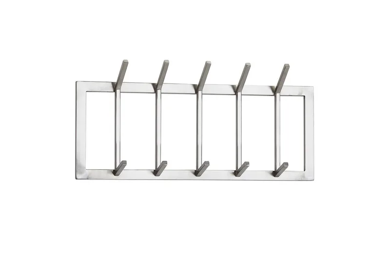 Garderobe Wohnling Vægmonteret knagerække 5 metal kroge poleret mat, undefined