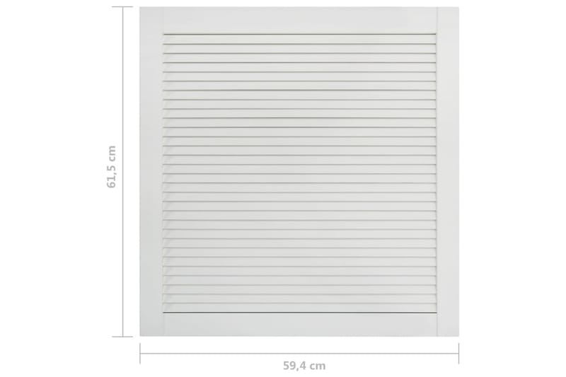 lamellåger 2 stk. 61,5x59,4 cm massivt fyrretræ hvid - Hvid - Opbevaring - Tøjopbevaring - Garderobeskabe - Garderobedør - Gavlplade garderobe