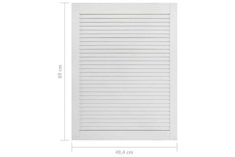lamellåger 2 stk. 69x49,4 cm massivt fyrretræ hvid - Hvid - Opbevaring - Tøjopbevaring - Garderobeskabe - Garderobedør - Gavlplade garderobe