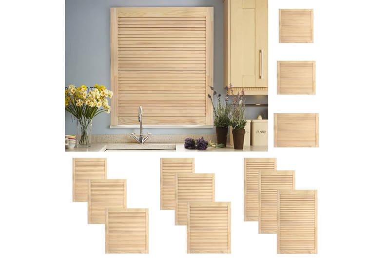 lamellåger 2 stk. 99,3x59,4 cm massivt fyrretræ - Brun - Opbevaring - Tøjopbevaring - Garderobeskabe - Garderobedør - Gavlplade garderobe
