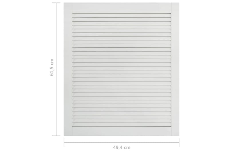 lamellåger 4 stk. 61,5x49,4 cm massivt fyrretræ hvid - Hvid - Opbevaring - Tøjopbevaring - Garderobeskabe - Garderobedør - Gavlplade garderobe