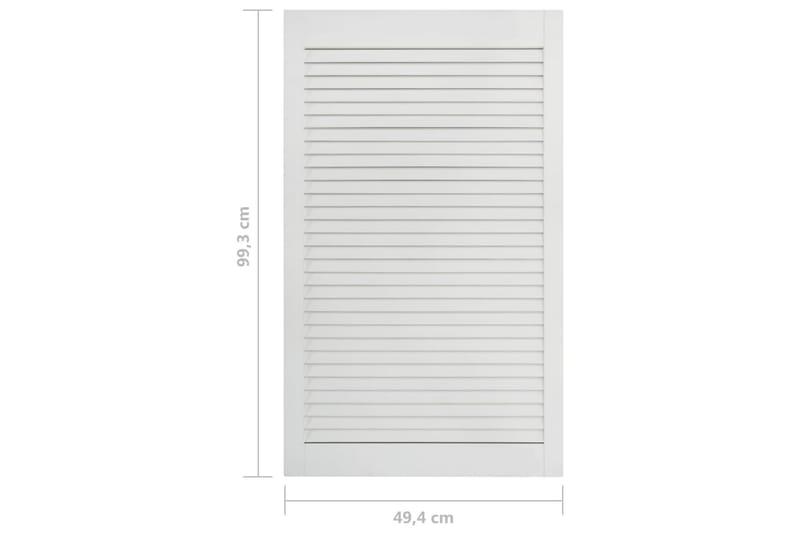 lamellåger 4 stk. 99,3x49,4 cm massivt fyrretræ hvid - Hvid - Opbevaring - Tøjopbevaring - Garderobeskabe - Garderobedør - Gavlplade garderobe
