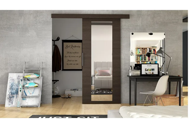 Nemanja Skydedør 86x205 cm, Brun