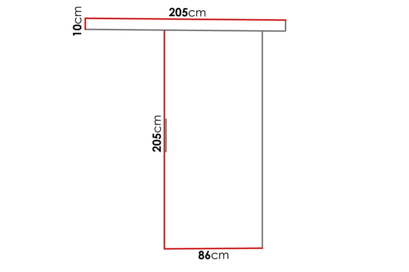 Nemanja Skydedør 86x205 cm - Eg - Skydedør garderobe