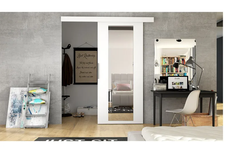 Nemanja Skydedør 86x205 cm, Hvid