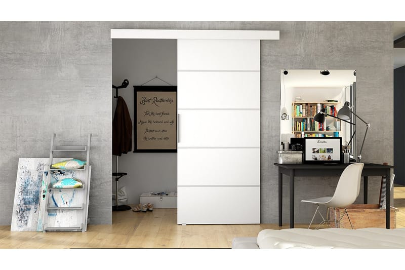 Nemanja Skydedør 86x205 cm, Hvid