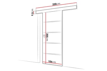 Santina Skydedør 204 cm - Opbevaring - Tøjopbevaring - Garderobeskabe - Garderobedør - Skydedør garderobe