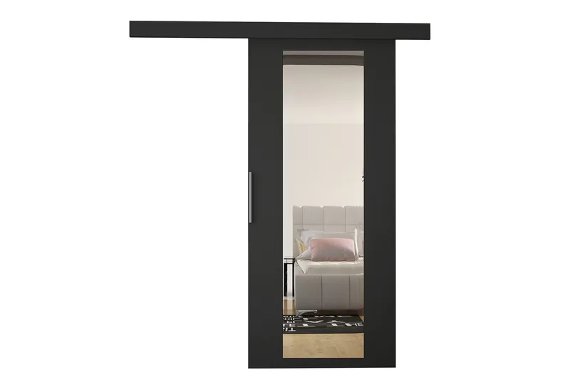 Skydedør ELVERUM - Sort - Opbevaring - Tøjopbevaring - Garderobeskabe - Garderobedør - Skydedør garderobe