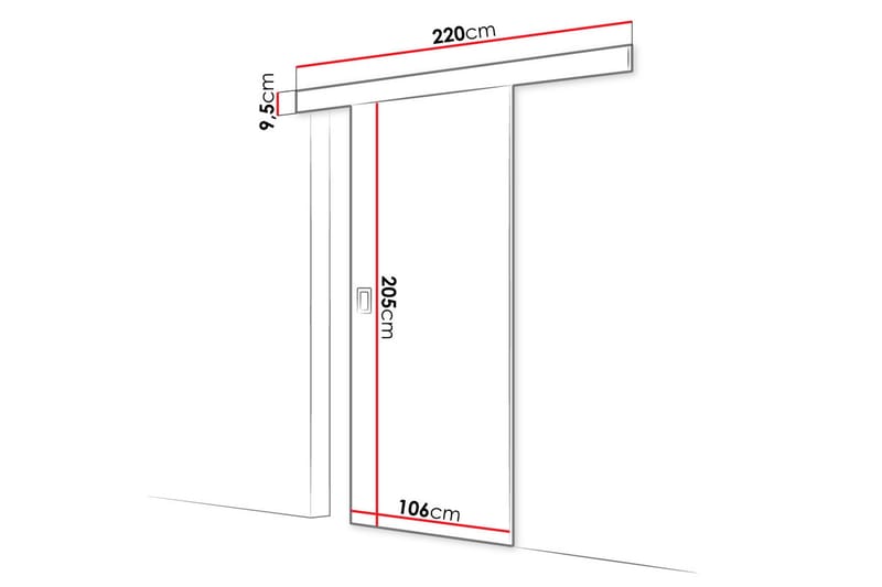 Werdi Skydedør 100 cm - Opbevaring - Tøjopbevaring - Garderobeskabe - Garderobedør - Skydedør garderobe