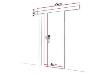 Werdi Skydedør 80 cm - Opbevaring - Tøjopbevaring - Garderobeskabe - Garderobedør - Skydedør garderobe