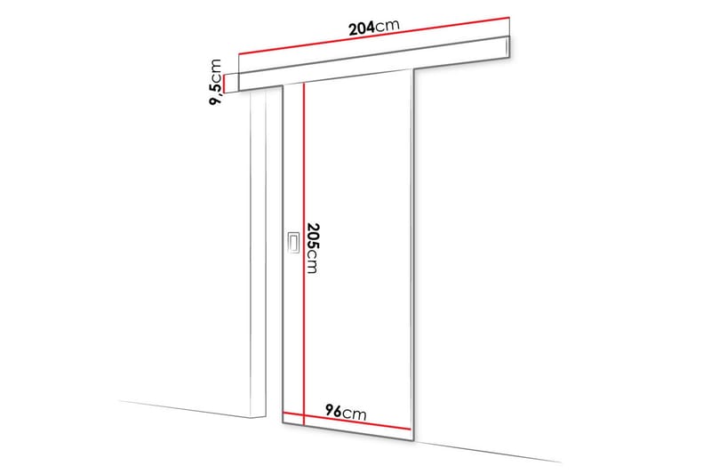 Werdi Skydedør 90 cm - Opbevaring - Tøjopbevaring - Garderobeskabe - Garderobedør - Skydedør garderobe