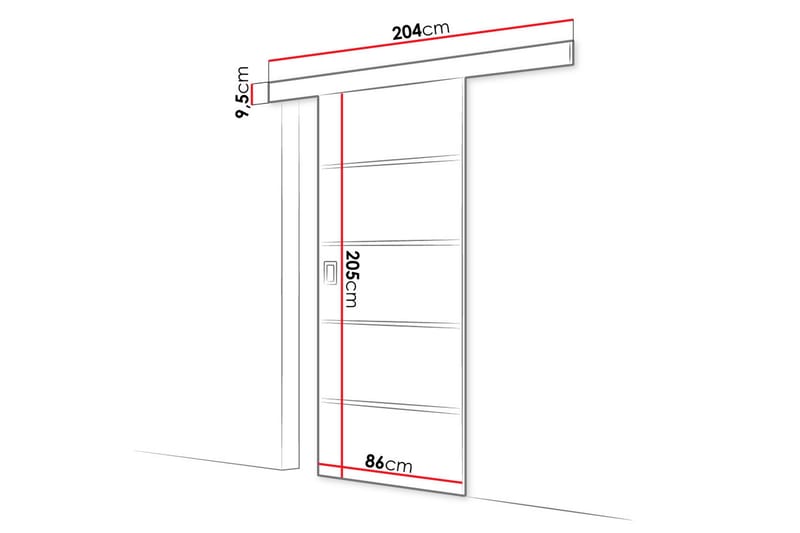 Werdi Plus Skydedør 204 cm - Opbevaring - Tøjopbevaring - Garderobeskabe - Garderobedør - Skydedør garderobe