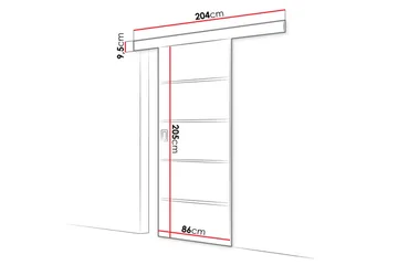 Werdi Plus Skydedør 204 cm - Opbevaring - Tøjopbevaring - Garderobeskabe - Garderobedør - Skydedør garderobe