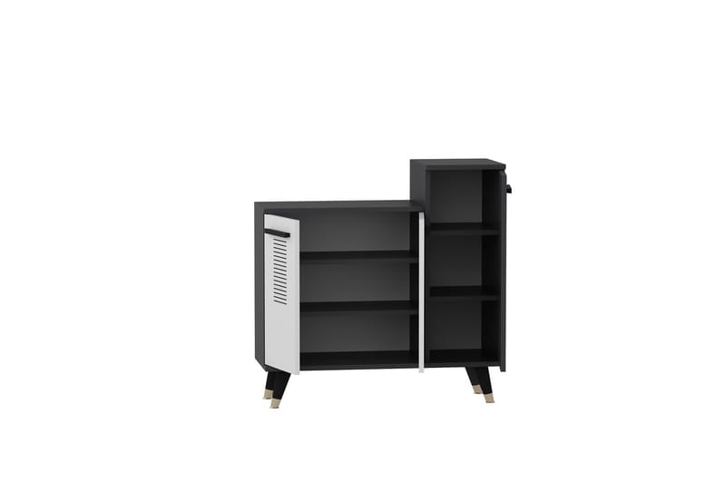 Asimo Skoreol Garderobe 90x90,6 cm Antracit/Hvid - Hanah Home - Opbevaring - Tøjopbevaring - Garderobeskabe - Garderobeindretning - Skohylde garderobe