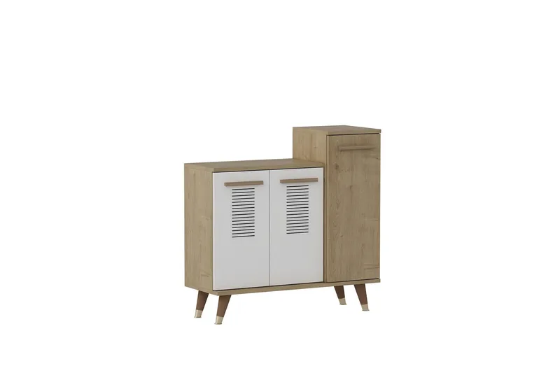 Asimo Skoreol Garderobe 90x90,6 cm Brun/Hvid, Hanah Home