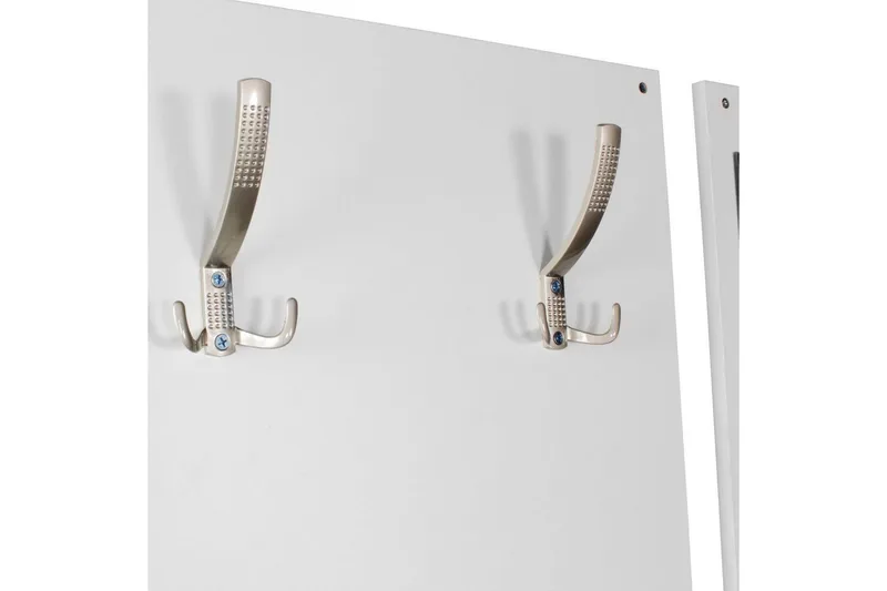 Garderobe Wohnling Vægmonteret knagerække med spejl, skohylde, spånplade, moderne Hvid - Hvid - Møbler - Entrémøbler - Møbelsæt til hall og entre