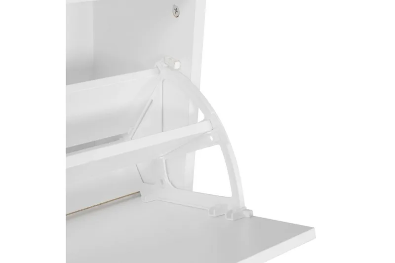 Garderobe Wohnling Vægmonteret knagerække med spejl, skohylde, spånplade, moderne Hvid - Hvid - Møbler - Entrémøbler - Møbelsæt til hall og entre