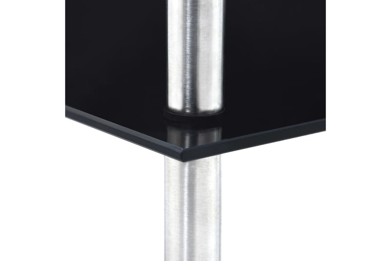glasreol 3 niveauer 30 x 30 x 67 cm hærdet glas sort - Sort - Hylder til garderobe - Hylder & hyldeknægte